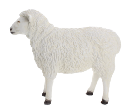 schaap polystone tuinbeeld wit