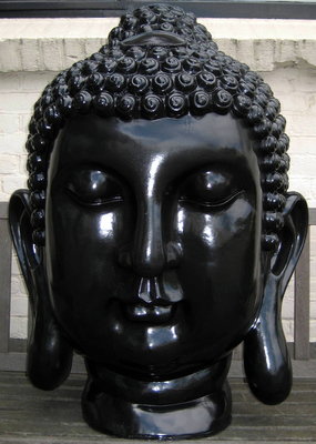 boeddha hoofd polyester XXL 92cm zwart
