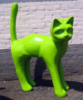 Kat-gif groen-polyester-Beeld XXL hoge rug