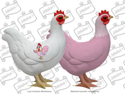 Kip XXXL op sokkel  -Reclame Logo