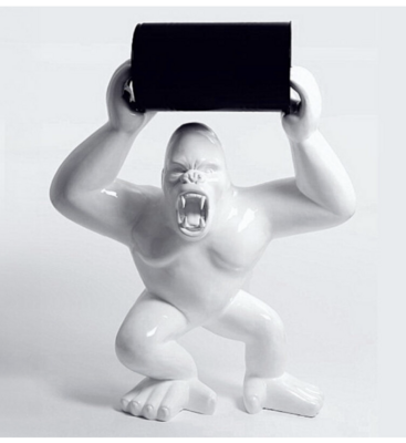 gorilla-woedende gorilla-aap -donkeykong -wit-metalen ton zwart 250cm XXXL €2100