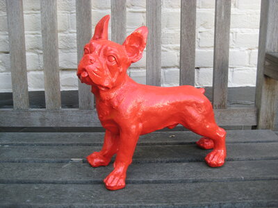 Franse Bulldog polyester beeld rood-hond