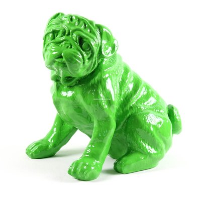 Mops Hond Kunsthars groen