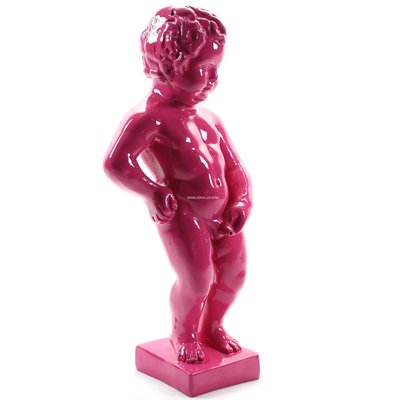 manneken Pis Kunsthars fuchsia beeld 62 cm