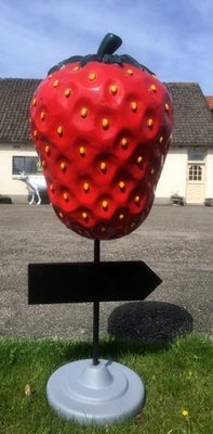 Aardbei XXL op steel met bord €390