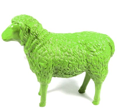 schaap polyester beeld 80 cm lemon groen