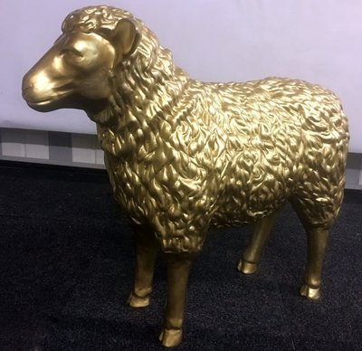 schaap polyester beeld 80 cm goud