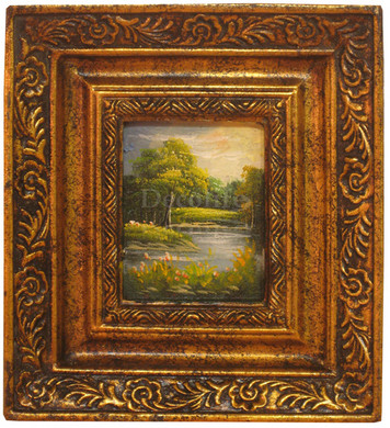 Schilderij incl. Lijst - Landschap Rivierbedding 20x18cm