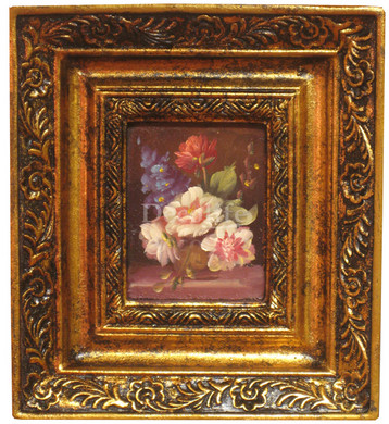 Schilderij incl. Lijst - Stilleven Boeket 20x18cm