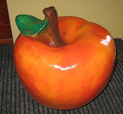 Appel met blad  polyester rood