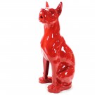 Duitse (deense )dog  hoogglans 95 cm rood