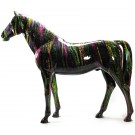 Levensgroot paard - Kunstpaard -beeld-colorful splash