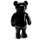 Teddy beer Chief Baloo-kunsthars hoogglans zwart staand XXL