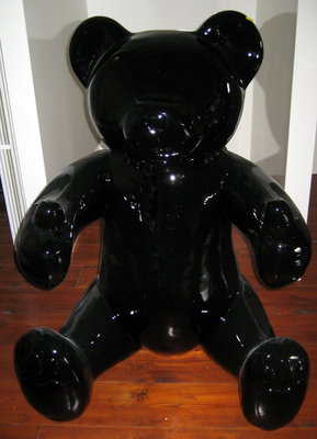 Teddy beer kunsthars hoogglans zwart  XXL