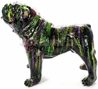 Tenslotte Allergie Humanistisch engels-bulldog-kunst beeld-zwart-colorful splah - Decolife - Dé  polyesterbeelden en decoratie webshop
